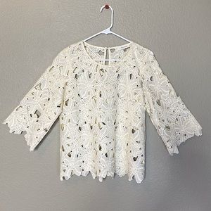 Sugarlips Embroidered Floral Lace Blouse